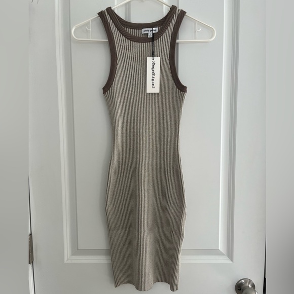 Labeye - Sunrays Two Tone Mini Dress in Taupe, M - Picture 4 of 7